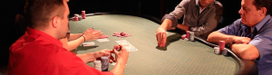 Poker table, player betting